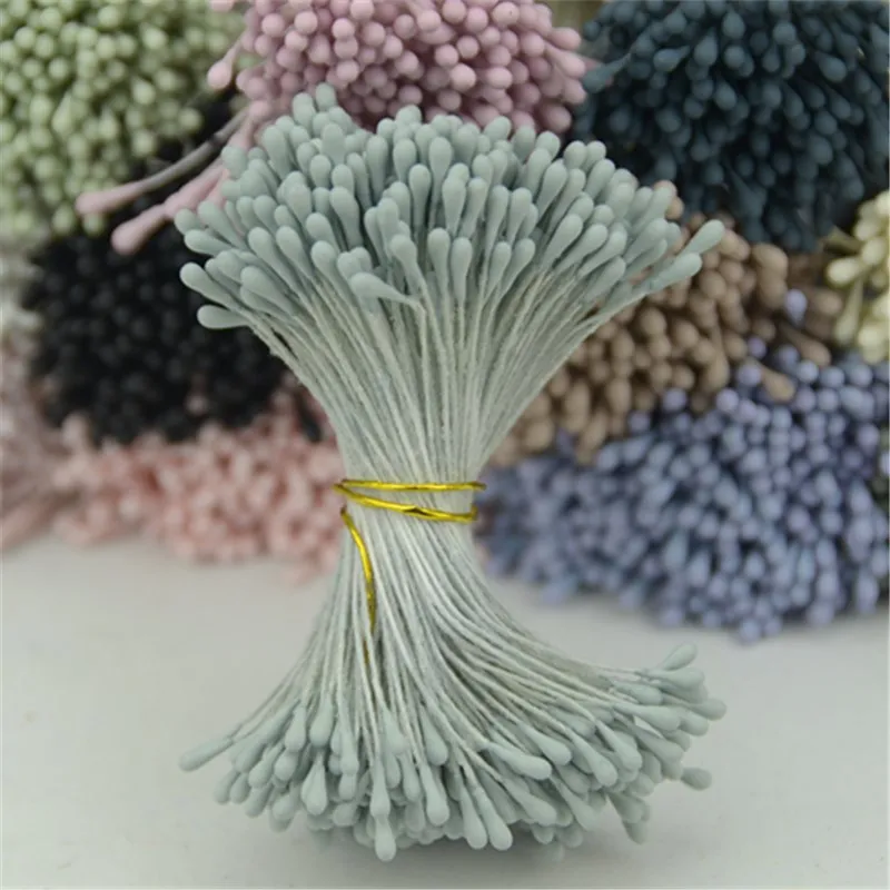 bulk dried flowers 400pcs 1mm Retro Matte Double Heads Mini Flower Stamen Pistil Wedding Decoration DIY Fake Christmas Scrapbooking Gift box craft Artificial & Dried Flowers near me Artificial & Dried Flowers