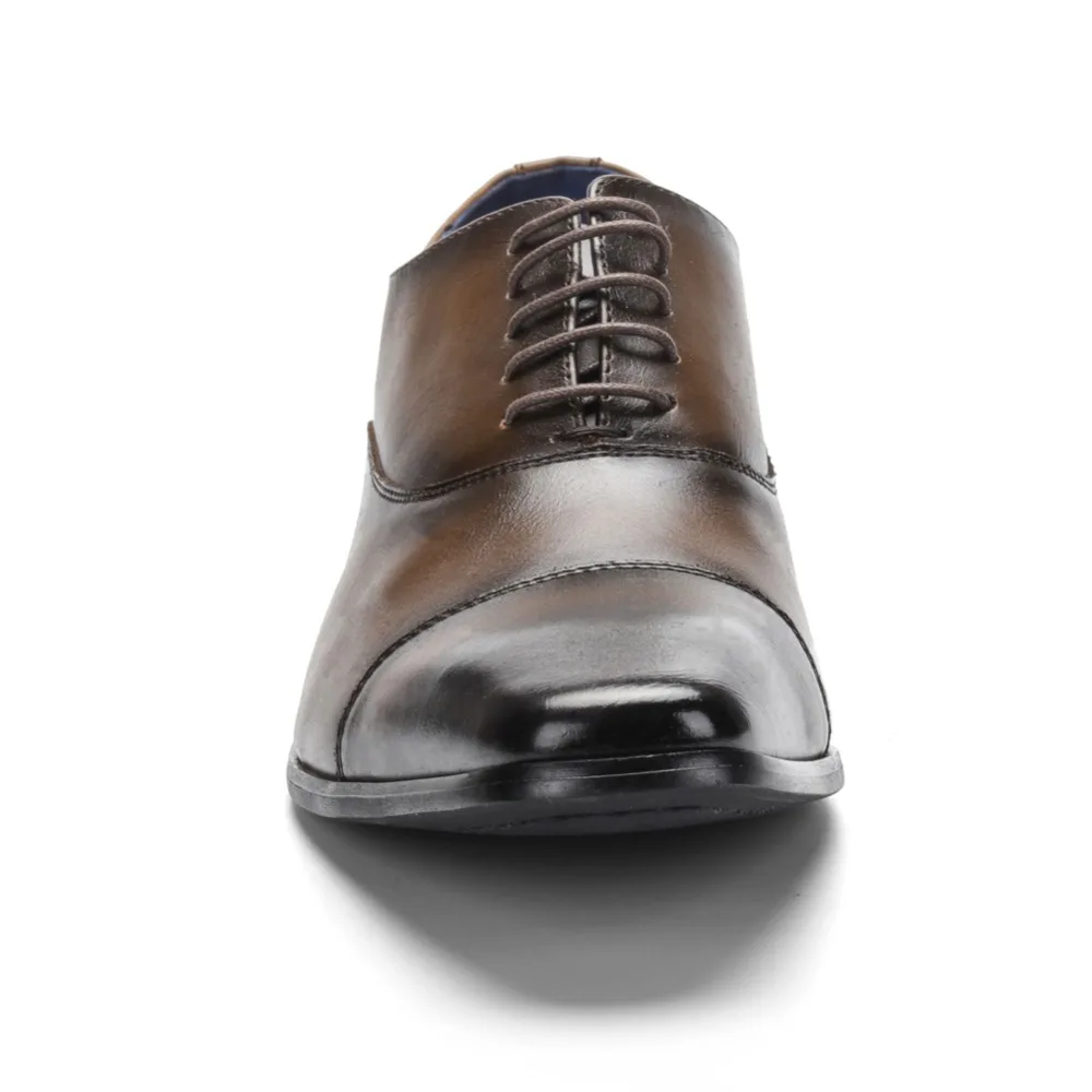 CMT 2019 New luxury brand designer mens genuine leather shoes dark brown lace up breathable business mens formal dress shoes5
