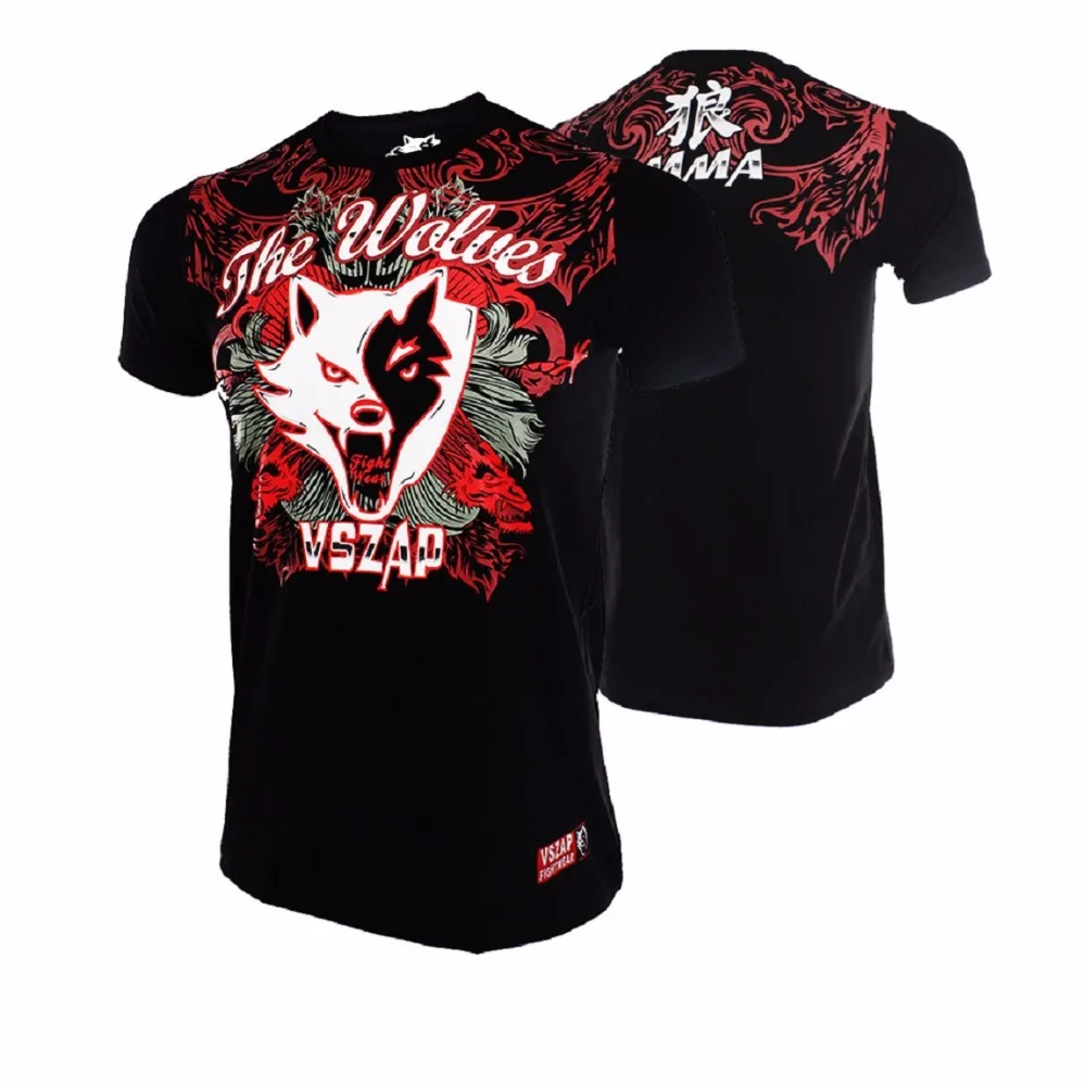 VSZAP футболка Для мужчин для спорта, аэробики Running одежда для бокса боксерская рубашка Дешевые ММА Муай Тай боксёрские ММА костюмы