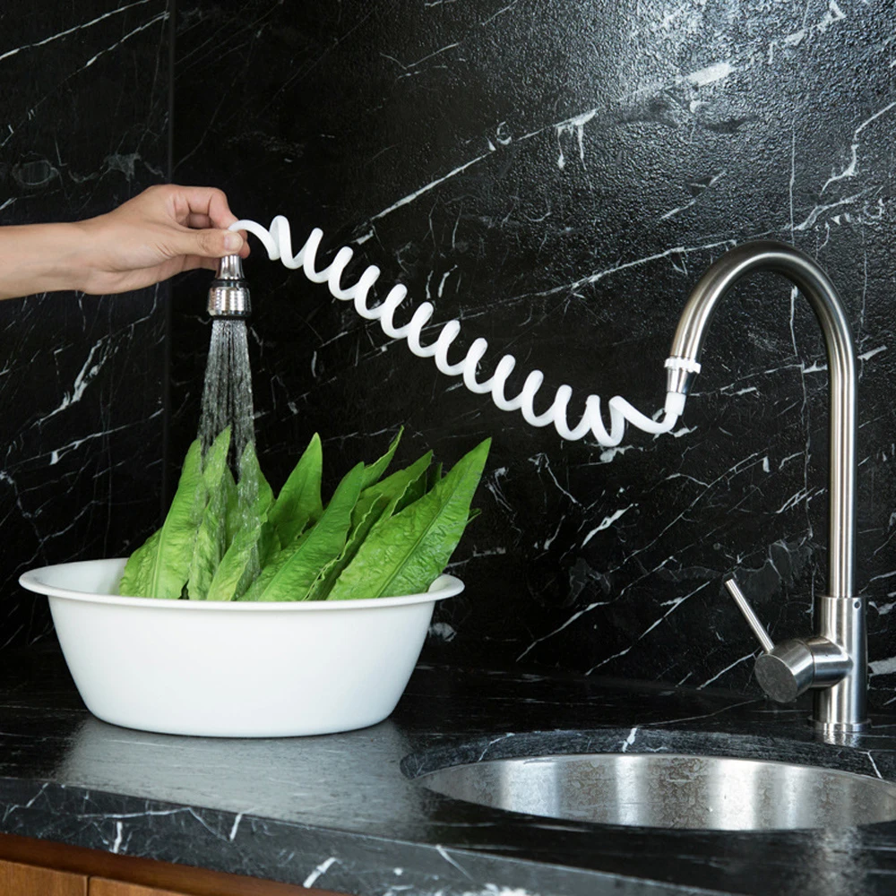 Retractable Spiral Shaped Faucet Extender Bubbler Kitchen Bathroom Tube Tap Water Filter Dish Washing Shower Water-Saving Nozzle Retractable Spiral Shaped Faucet Extender Bubbler Kitchen Bathroom Tube Tap Water Filter Dish Washing Shower Water-Saving Nozzle