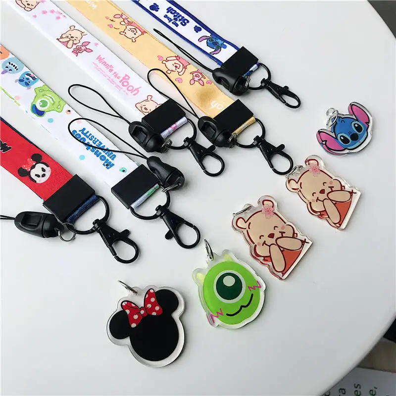 المحمول شريط لتعليق الهاتف المحمول الحبل الرقبة الشريط ل مفاتيح ID بطاقة USB حبل الكرتون لطيف ميكي ميني diy اكسسوارات ل airpods حالة