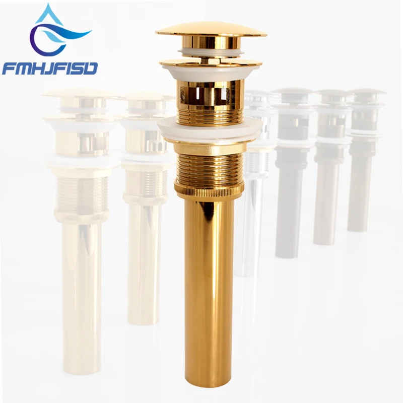

Basin Sink Drain Pop Up With Overflow Golden Waste Vanity Pop Up Drain without Overflow Chrome Nickel ORB Colors Free Shipping