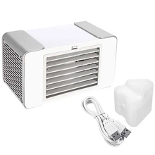 Воздушный охладитель, Usb испарительные охладители с водяным боксом, портативный светодиодный настольный вентилятор, Usb зарядка, ультра-тихий Настольный вентилятор для дома и офиса кровати