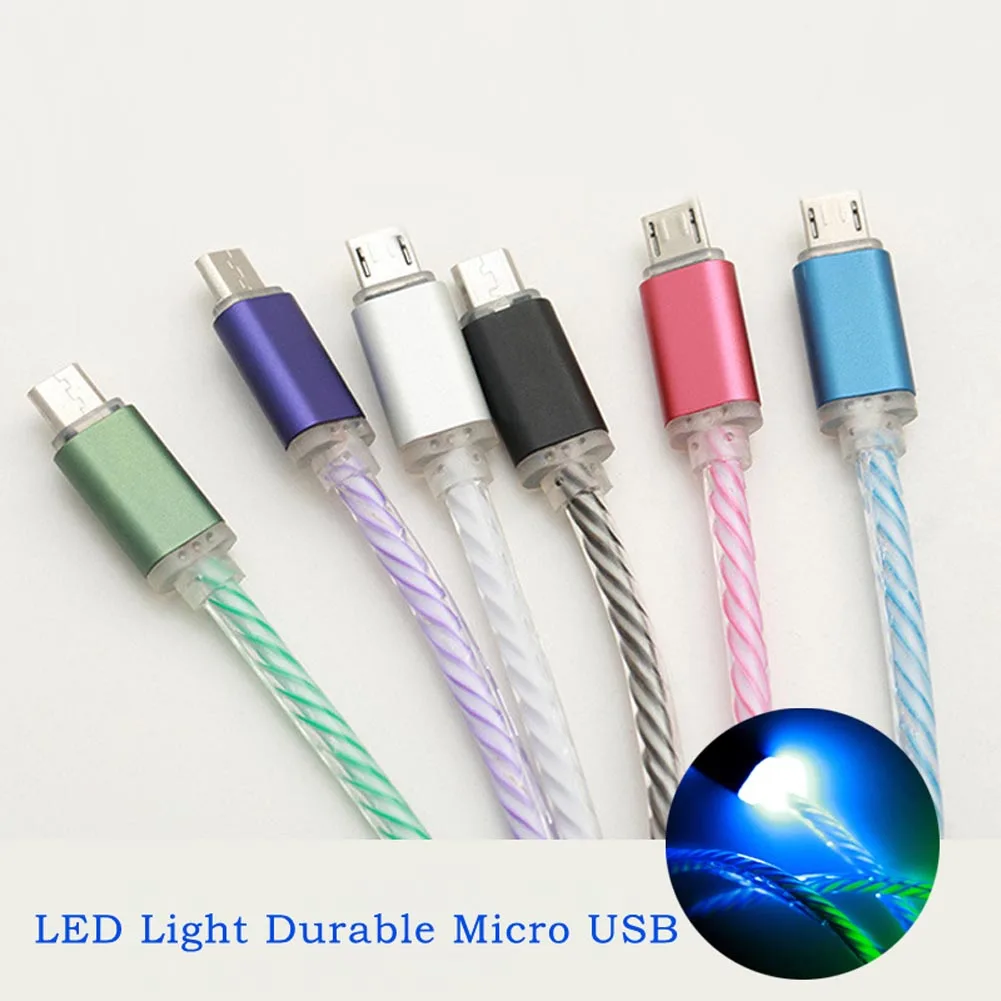 Новый 1 м светодиодный светильник прочный Micro USB кабель для зарядки и передачи