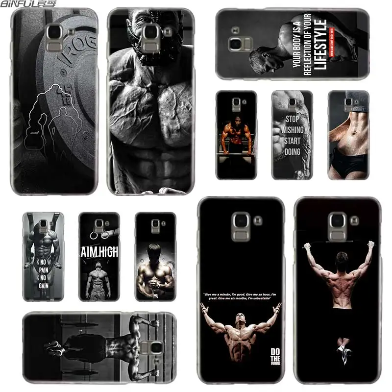 

BINFUL Transparent hard case for Samsung J3 J4 J5 J6 J7 J8 2015 2016 2017 EU 2018 Prime Loving Bodybuilding Gym Fitness design