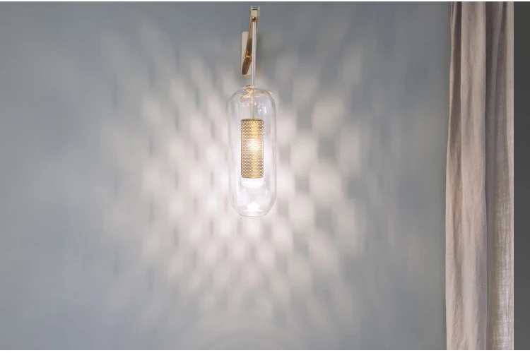 Пост-современные стеклянные настенная лампа скандинавские светодиодные настенные бра для ванной спальни домашнего освещения светильники Кухонные светильники E14