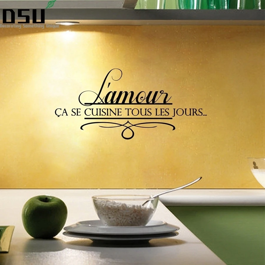 

Love Home French Kitchen Wall Stickers , Kitchen Decorative Quotes Vinyl Wall Stickers French Home DecorationFQ0024 Wallpaper
