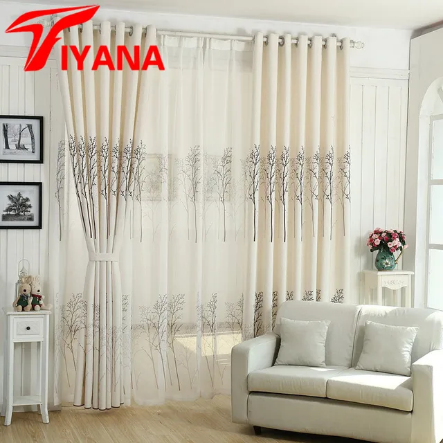 Modern Simple Tree Plant Design Luxury Sheer Curtains For Living Modern Simple Tree Plant Design Luxury Sheer Curtains For Living Room Bay Window Kitchen Study
