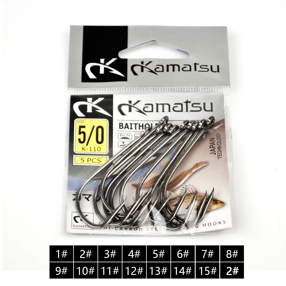 FISH KING Fishing Barbed Hook From Japan BaitHolder Fishing Hooks 1#-10# 10pcs 5/0#-1/0# 5pcs Barbed Carp Fishhook With Ring
