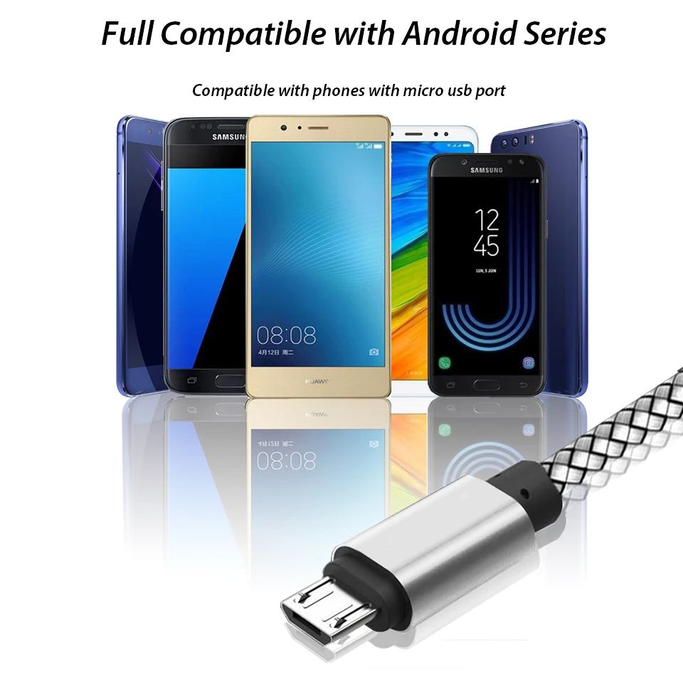 2 м 3 м Micro USB кабель мобильный телефон кабель для зарядного устройства 2/3 М Micro-Usb для samsung Galaxy J7 Pro J6 Redmi 8 8A Asus зарядный кабель