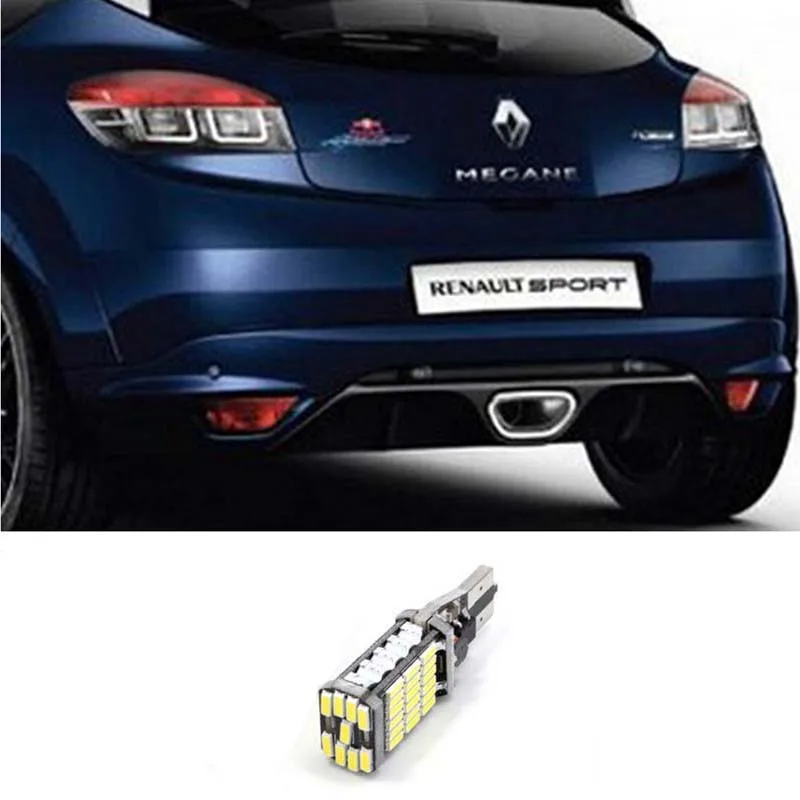

1pcs Error Free White LED Bulbs For Backup Reverse Light 921 912 T15 For Renault Fluence Koleos Laguna III Laguna III Tourer
