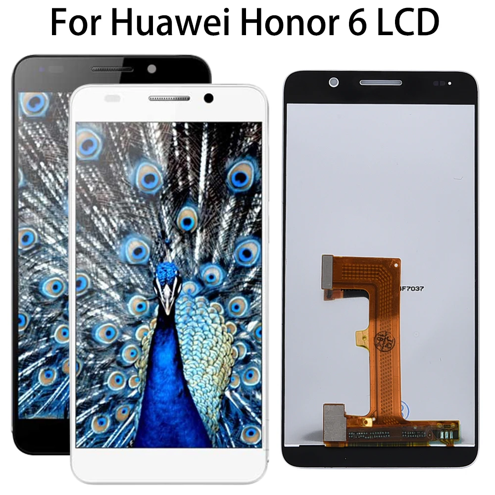 

Original For 5.0 inch Huawei honor 6 LCD Display Touch Screen Digitizer Assembly with Frame Black White Screen Replacement 1920x