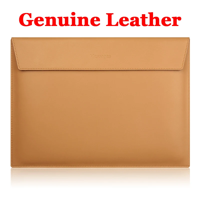 

Genuine Leather Laptop Sleeve Air 11 Computer Bag Notebook Bag For Pro retinal 13 15 MacBook 12 inch Case Portable Laptop Bags