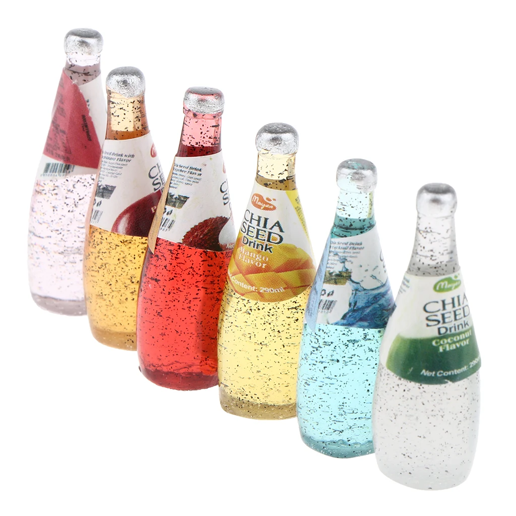 10 Pieces Cocktail Bottles & Goblets for 1/12 Scale Dollhouse Kitchen Dining Room Miniatures Accessories