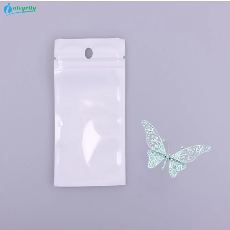 

INTEGRITY 100pcs 6*10cm self seal Clear Pearl White Plastic Packaging Storage Bags for Gifts Accessories Mobile Phone Case pouch