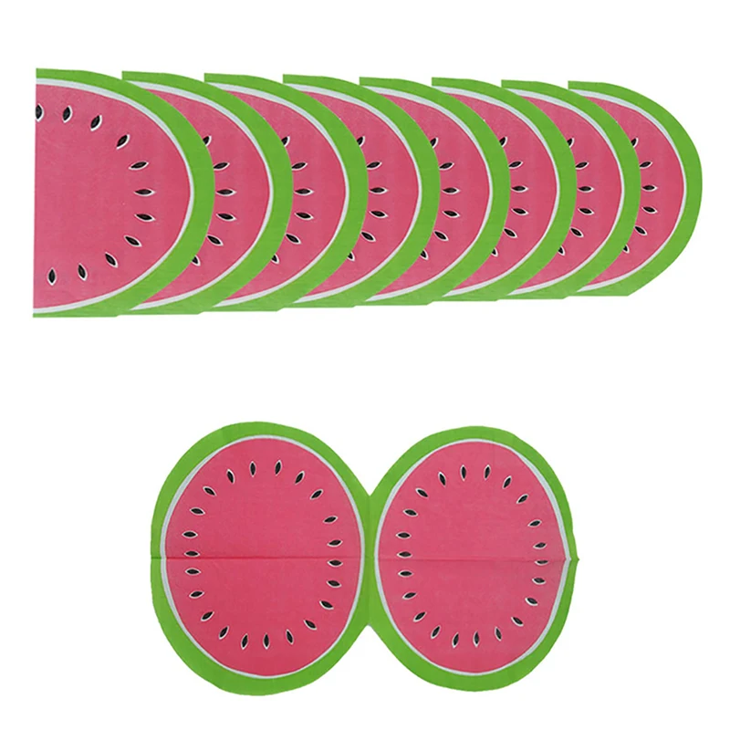 TPXCKz 20Pcs Watermelon Paper Napkin Disposable Party Tableware Wedding Hawaiian Birthday Party Kid Favorite Fun Tissue Fashion