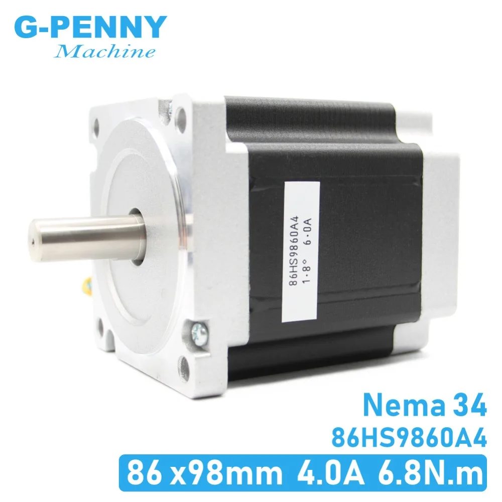 Шаговый электродвигатель NEMA 34 с ЧПУ 86x98 мм 7 0 нм 6 А D14 972унций/дюйм для