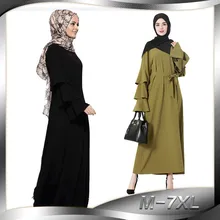 

Fashion Elegant Adult Muslim Maxi Dress Plus Size Abaya Trumpet Sleeve Abaya Long Robes Tunic Middle East Arab Islamic Clothing
