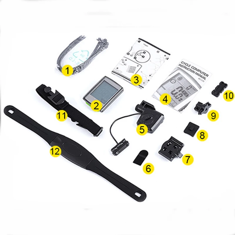 

3 in 1 Bike Computer Wireless Heart Rate Monitor Strap & Cadence Sensor and Speedometer Odometer Multifunction Cycling Computer