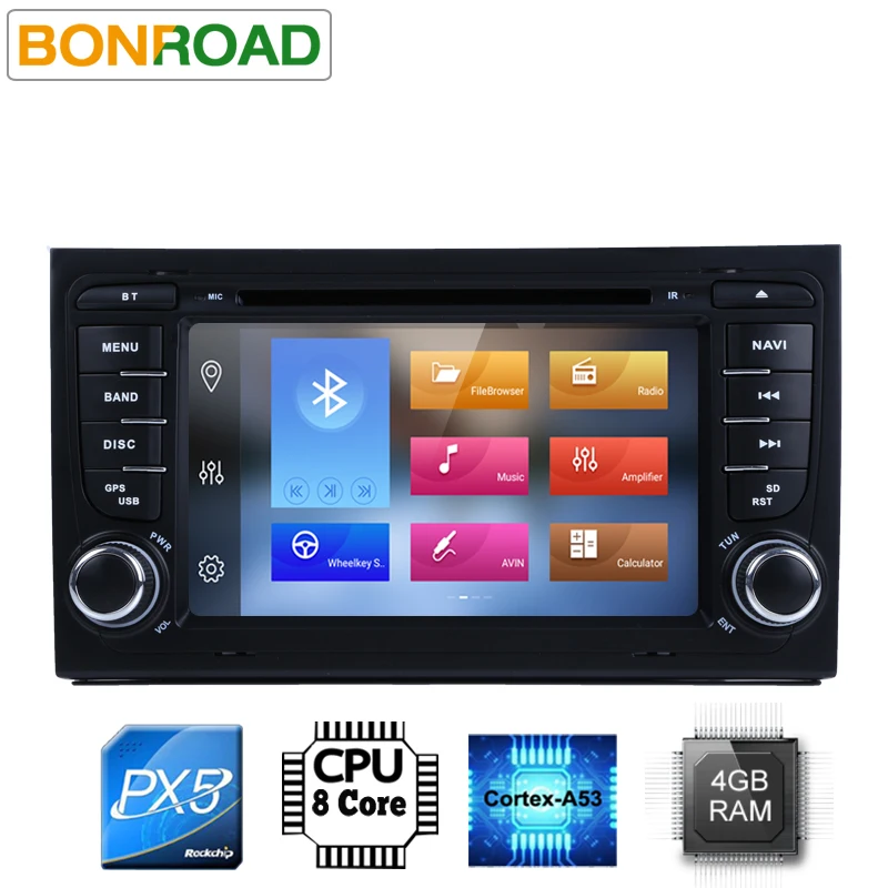 Top Android 8.0 RK3188 2G RAM 2Din Car DVD Player  For A4 S4 RS4 2002-2008 Quad Core CANBUS WIFI 4G GPS Navigation FM Car Radio Map 1
