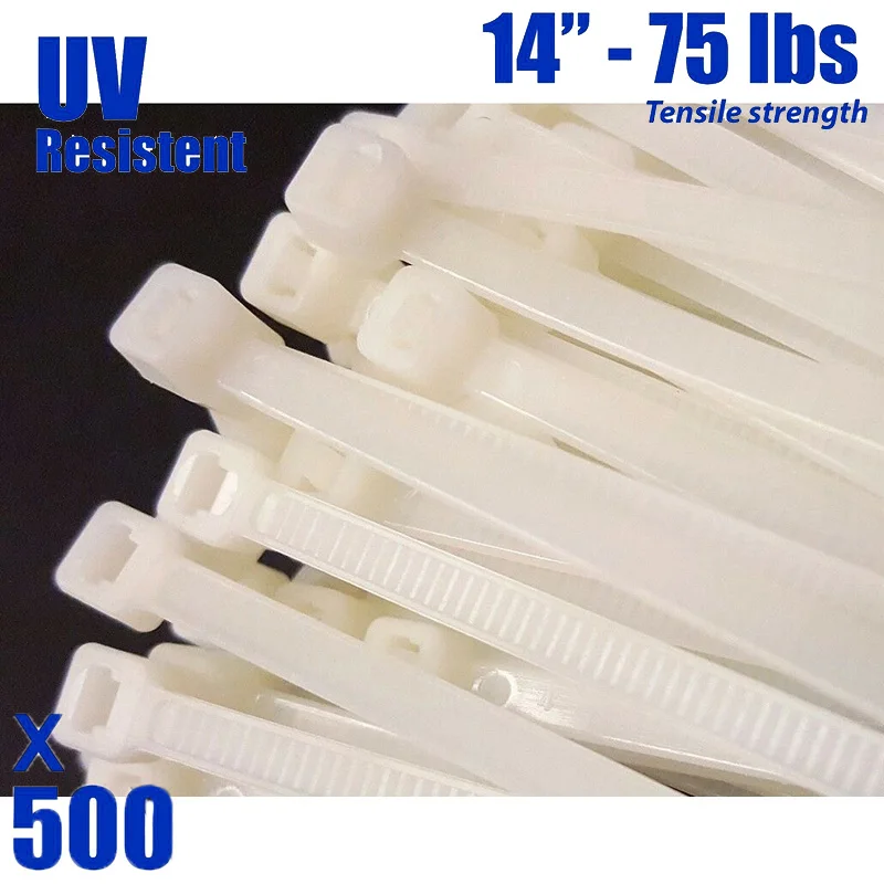 

500pcs 14 Inch Cable Ties 75 Lbs Tensile Strength Wire Zip Ties High Quality Cable Ties
