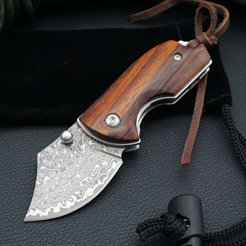 Mini Retro Folding Knife Outdoors Small Pocket knifes Stone washing