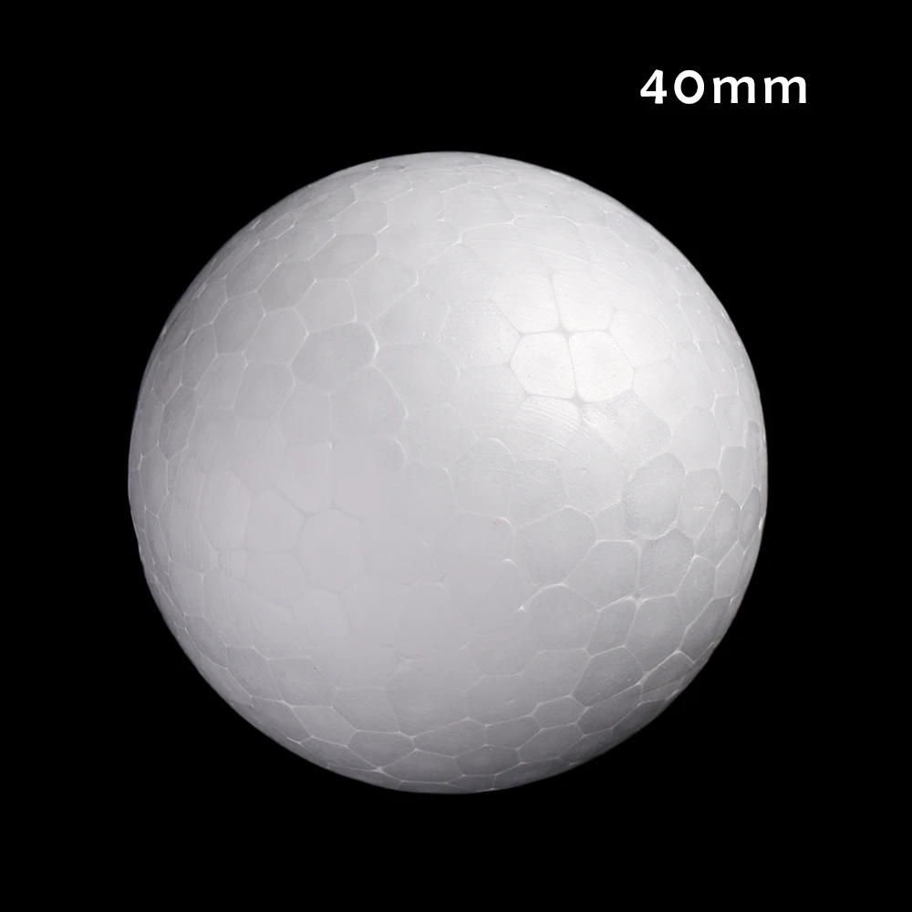 Новинка,, 20-80 мм, моделирующий пенополистирол, пенопластовый шар, белые шары для поделок, для рукоделия, Рождественский Декор, свадебные принадлежности, подарки - Цвет: 40mm-10pcs