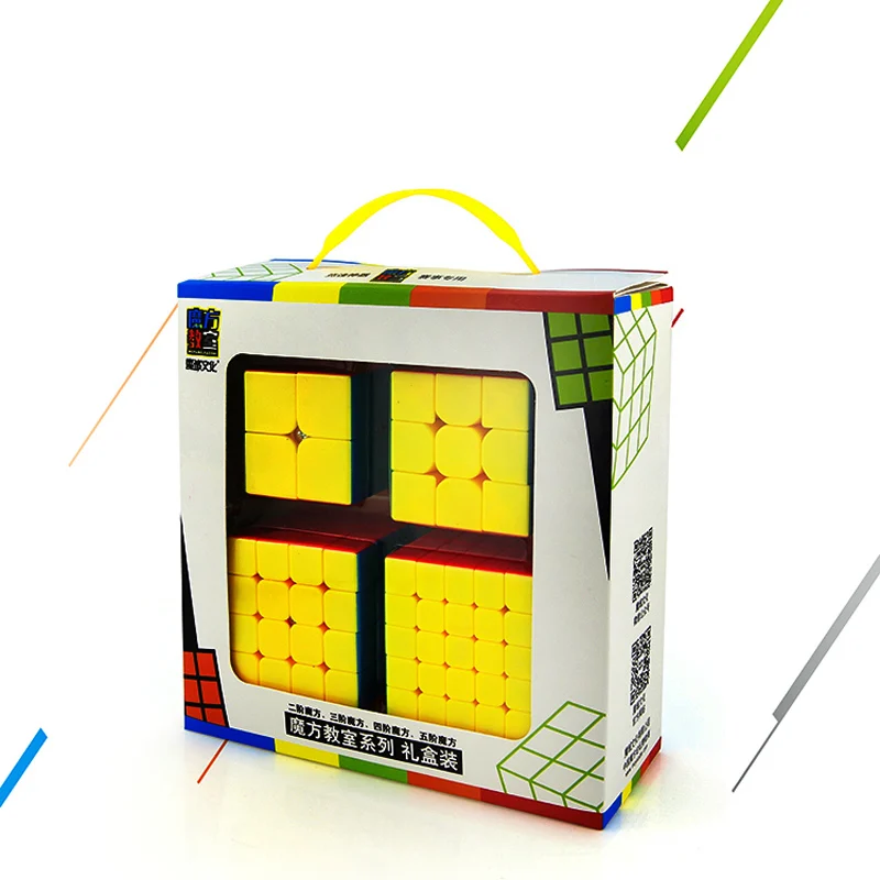 

Speed Cube Bundle, Moyu Mofang Jiaoshi MF2S 2x2 MF3S 3x3 MF4S 4x4 MF5S 5x5 Stickerless Magic Cube 234 Set with Gift Box