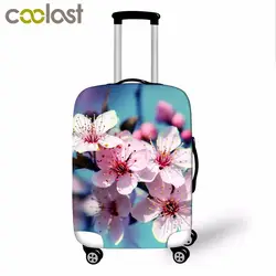 Высокий эластичный багажный Защитный чехол красивые цветы принт дорожные аксессуары для 18-28 дюймов багажный чехол для чемодана