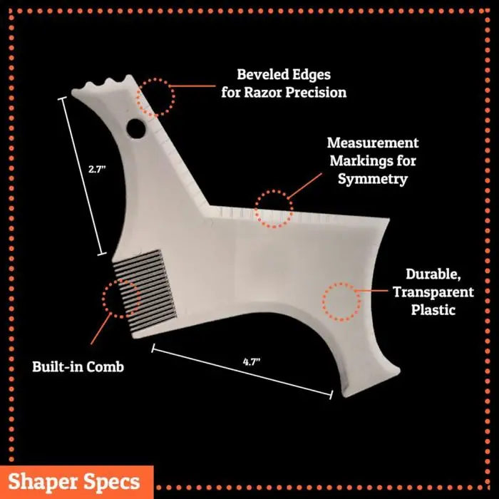 Новинка, 1 шт., мужской шейпер для бороды, модель, прозрачная расческа, стиль, расчески для бороды, инструмент для красоты, салонная машинка для стрижки волос, аксессуары для укладки бороды