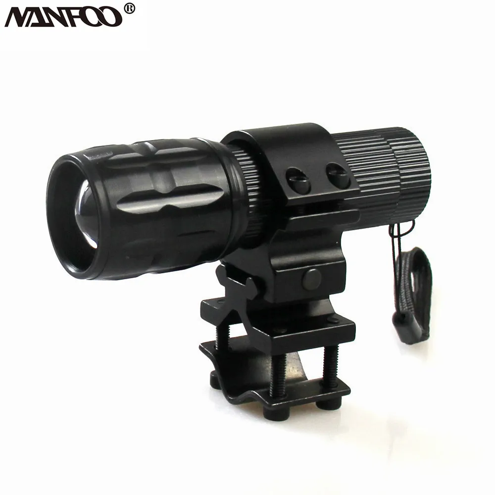 

Mini Cree Q5 5W LED Weapon Mounted Flashlight 450Lumens LED Torches Zoomable Flood and Spot Beam lantern bike cycling light