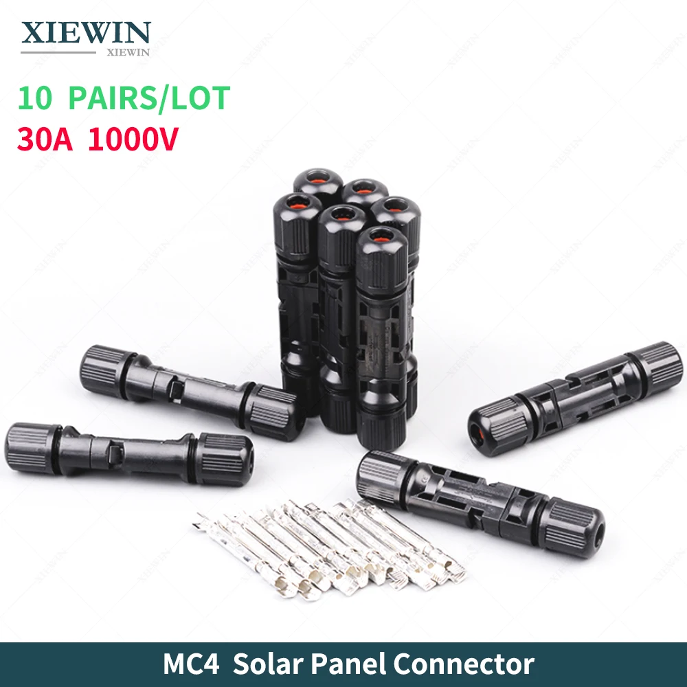 

Free shipping 10 Pairs x MC4 Connector male and female MC4 Solar Panel Connector 30A 1000V for PV cable 2.5 4 6 mm