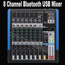 Звук микшерный пульт с Bluetooth запись+ В 48 В Phantom мощность мониторы пути цифровые эффекты 8 канальный микшерный пульт USB