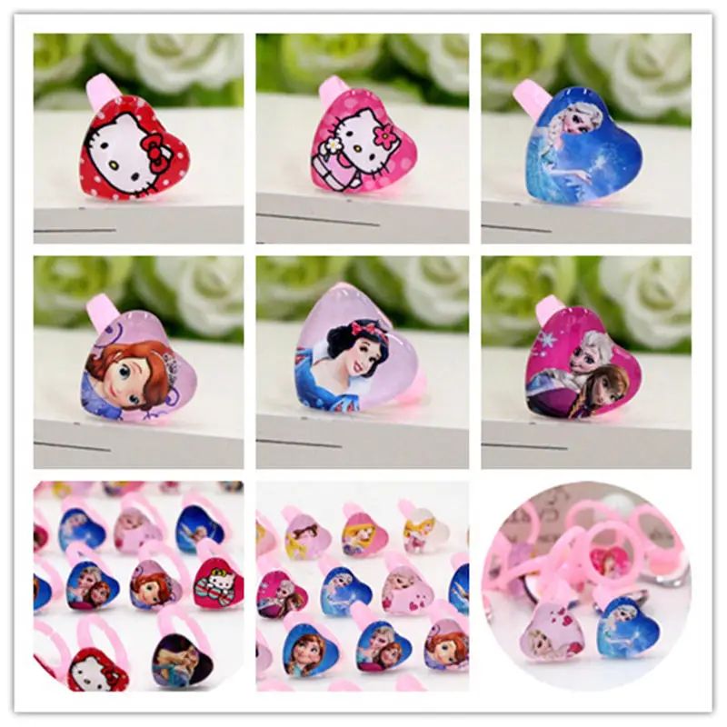 4pcs/lot Doll Accessories Children's Day Birthday Gifts Frozen Princess Mickey Cartoon Ring Jewelry Baby Accessories