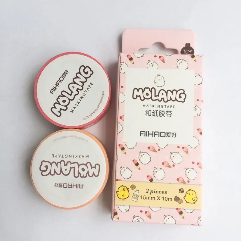 2 шт./упак. Kawaii Molang Rabbit Bullet журнал набор декоративного скотча васи клейкая лента DIY