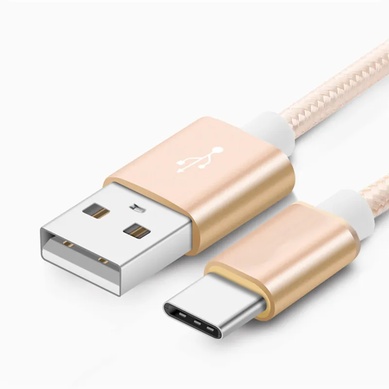 Кабель usb type C нейлоновая оплетка 2A Быстрый кабель type-C для зарядки данных для samsung LG Oneplus 0,25 M 1M 1,5 M 2M USB C зарядный кабель