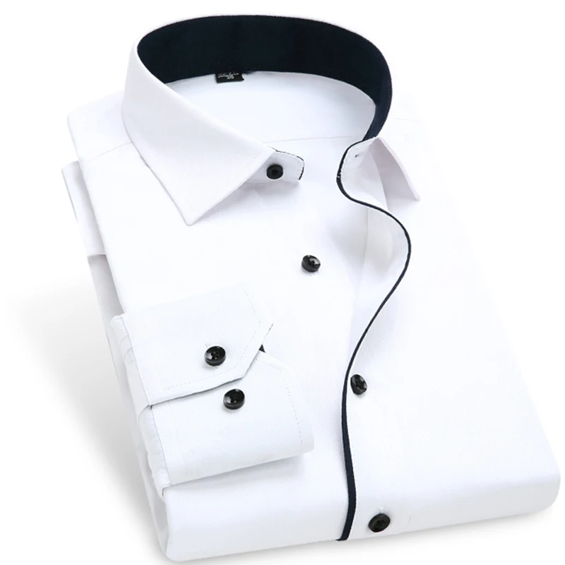 Мужские рубашки с длинным рукавом и отложным воротником,, мужская одежда Camisa Masculina 095