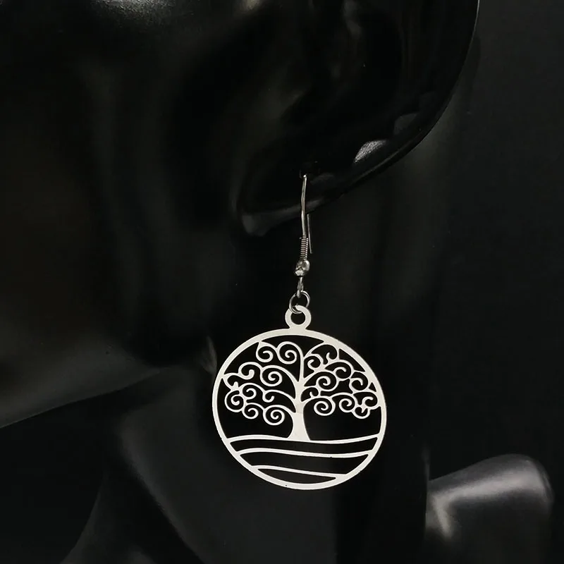 2018 Tree of Life Silver Color Drop Earring for Women Pendientes Boho Dangle Earrings Women Jewelry bijoux femme aretes E612134
