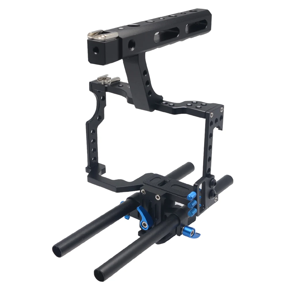 

Mcoplus Camera Cage Handle Grip Stabilizert 15mm Rod for A7II A7R A7S A6300 A6000 Panasonic GH4 GH3 Camera