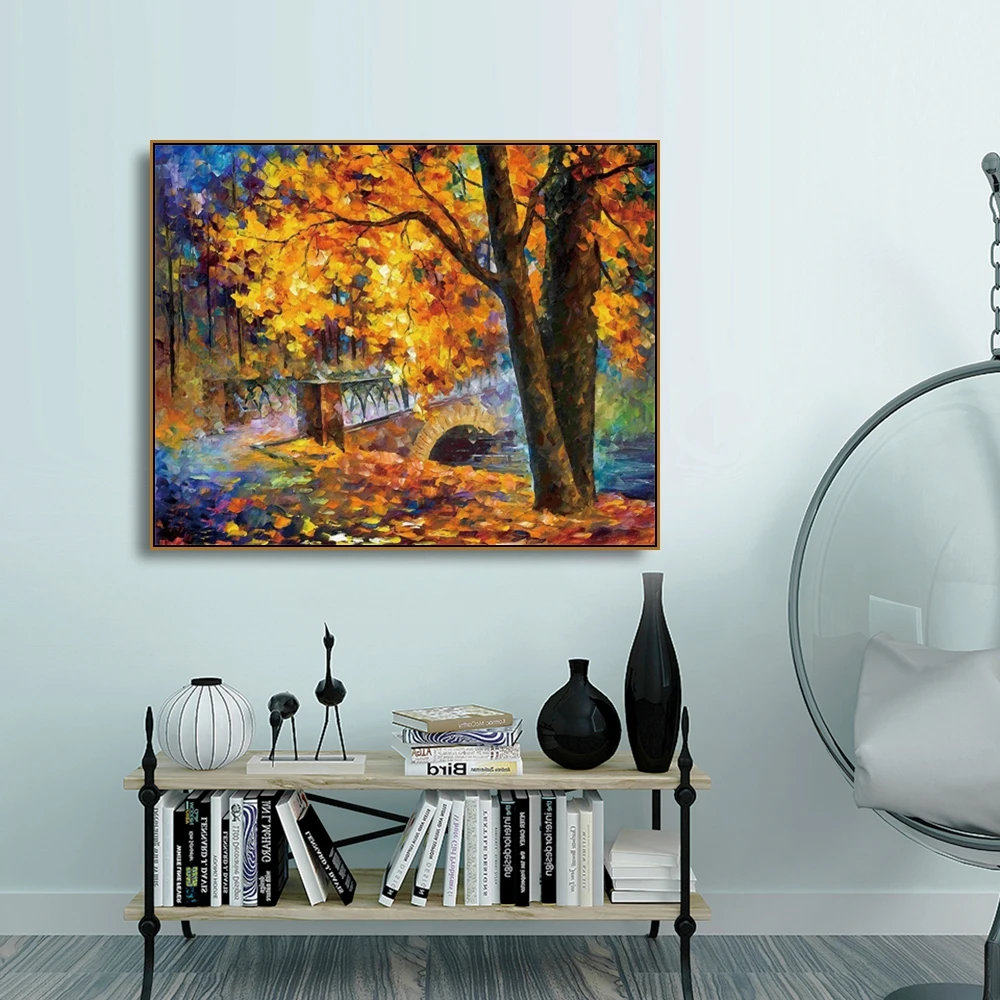 

Laeacco Abstract Watercolor Canvas Painting Romantic Couple Street Park Poster And Prints Wall Picture for Living Room Decoratio