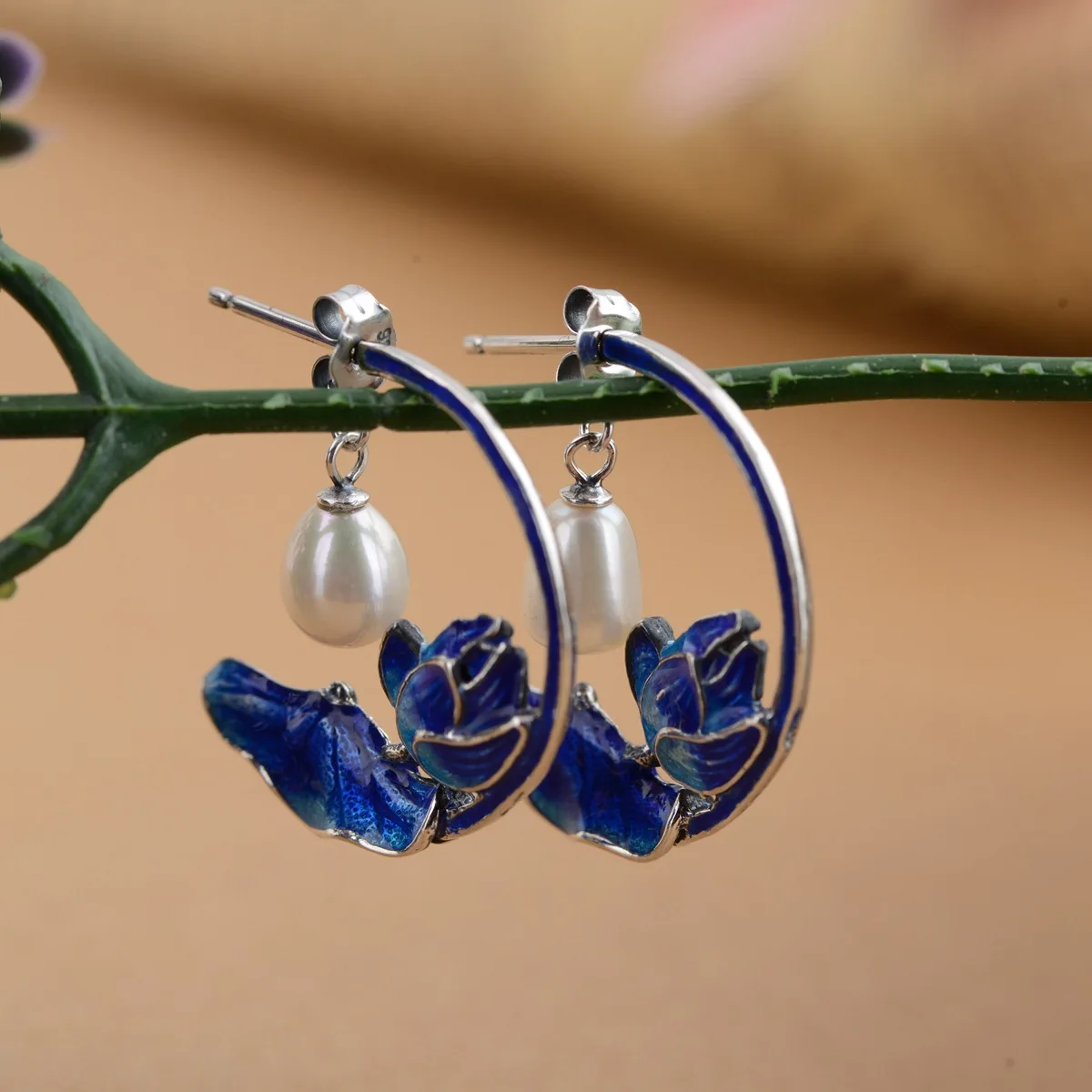 

Deer king S925 sterling silver earrings wholesale jewelry inlaid pearls Shaolan fashion simple new gift