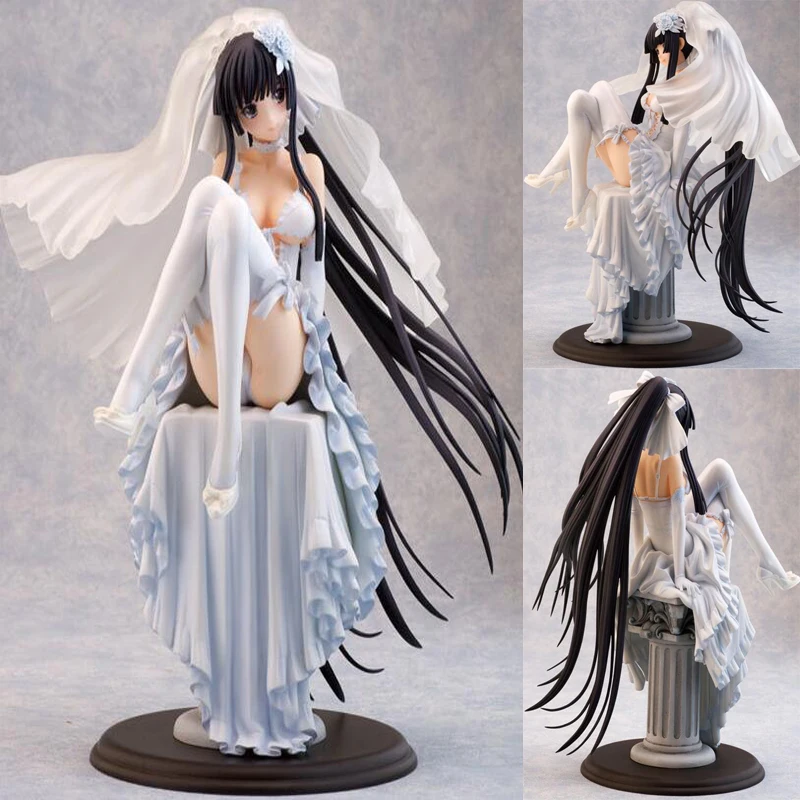 

Wedding dress anime toy figure action 1/8 scale painted model figures sexy girl adult collection 24cm gifts Y7786