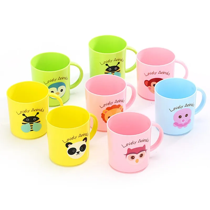 1 шт., детские чашки для кормления младенцев с ручкой, кружка для завтрака, домашняя чашка для напитков, случайные Мультяшные чашки для кормления детей - Цвет: A-Random Color-250Ml