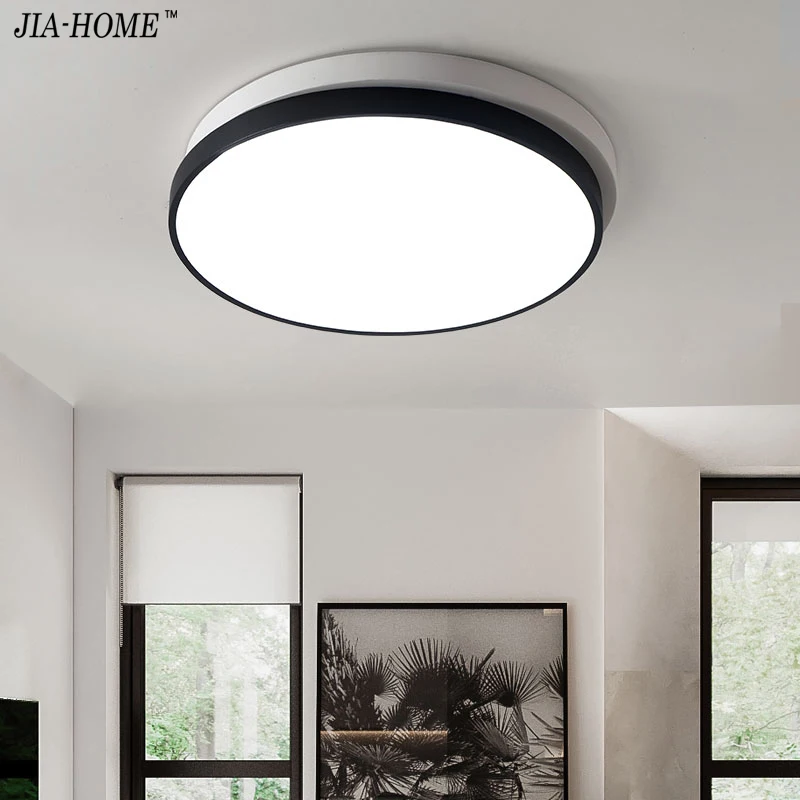 

surface mounted ceiling lights modern for bedroom with switch or remote simple black with white round shape ceiling lamp