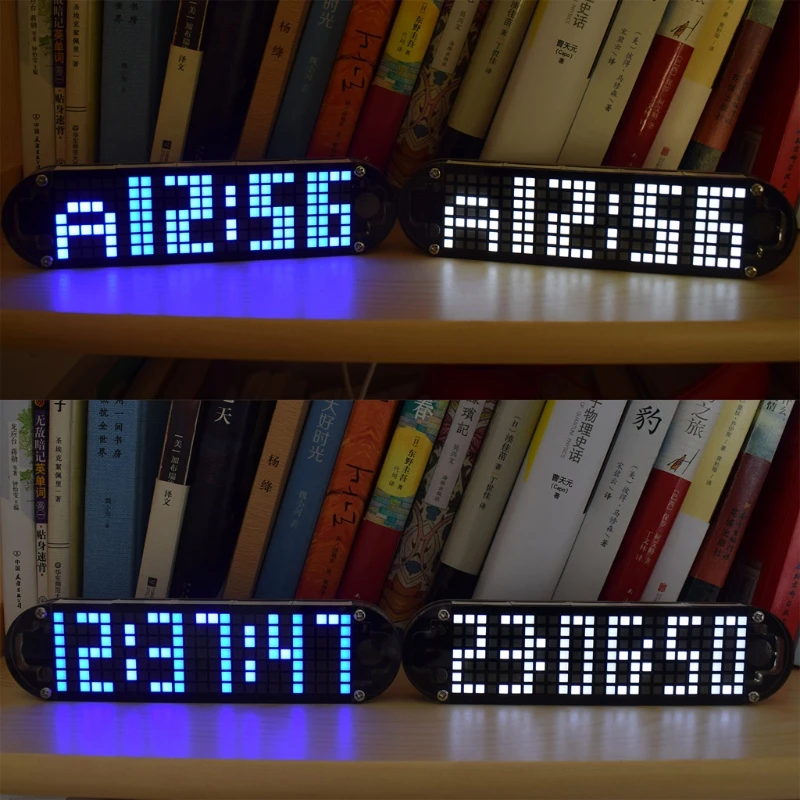 DS3231 измеритель температуры Высокая точность DIY цифровой точечный матричный светодиодный Будильник комплект с прозрачным чехол отображение даты и времени