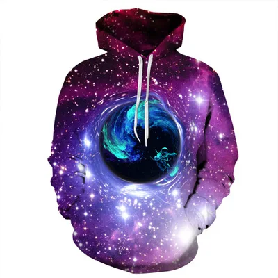 

2019 Space Hoodies Hooded Men/Women Hat 3d Sweatshirts Print Colorful hoodie harajuku