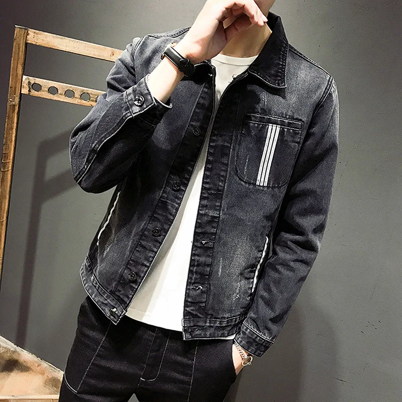 mens skinny fit denim jacket