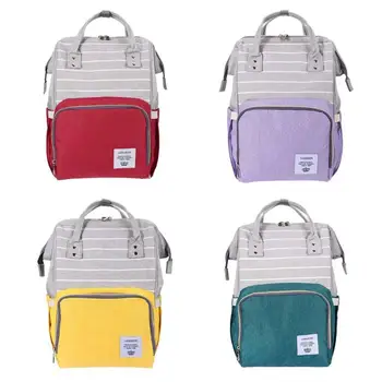 

LEQUEEN Nursing Care Baby Diaper Bag Stripe Diaper Bag Nappy Bag Organizer Waterproof Maternity Bag bolsa maternidade