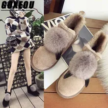 

GOXEOU Winter Snow Boots For Women With Soft Fur Fashion Womens leather Ankle Boots Casual Fashion Woman Brand Fleece Warm Shoes