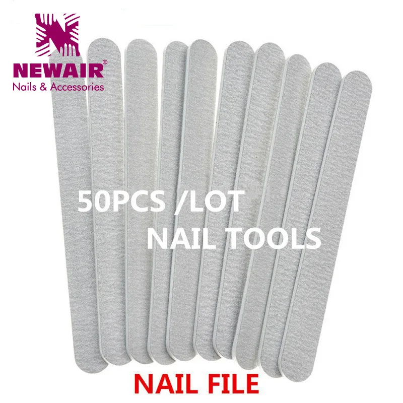 Wholesale 50pcs Nail Files Professional Grey Sanding Nail File Tools